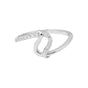 0.16 Ct. IGI Certified Natural Diamond 18k White Gold Loop Ring For Women