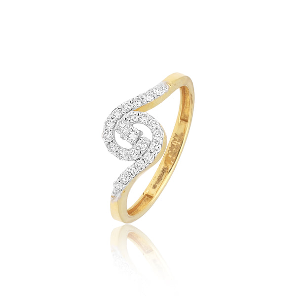 0.28 Ct. IGI Certified Natural Diamond 18k Solid Yellow Gold Bypass Ring - view 4