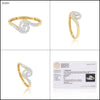 0.28 Ct. IGI Certified Natural Diamond 18k Solid Yellow Gold Bypass Ring - view 9