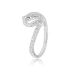 0.16 Ct. IGI Certified Natural Diamond 18k White Gold Loop Ring For Women - view 3