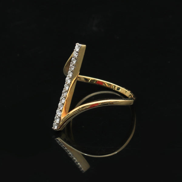 0.22 Ct. IGI Certified Natural Diamond 18k Yellow Gold Bar Ring For Women Gift - view 6