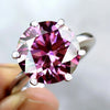 Certified 4.25ct VVS1 Round Pink Moissanite Ring Gift for Women 18K Gold Plated Ver 18K Gold Plated