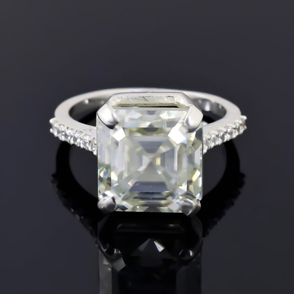 Certified 8.75ct VS1 White Moissanite Ring Jewelry for Christmas 18K Gold Plated Ve 18K Gold Plated
