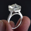 Certified 8.75ct VS1 White Moissanite Ring Jewelry for Christmas 18K Gold Plated Ve 18K Gold Plated