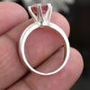 Certified 2.20ct VVS1 Pink Moissanite Solitaire Ring for Lover Gift 18K Gold Plated