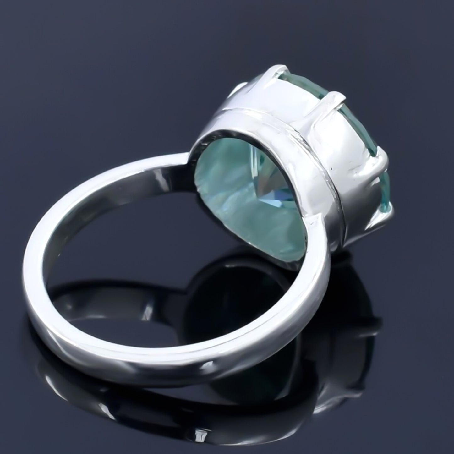 Certified 7.75ct VS1 Blue Moissanite Ring for Love Gift 18K Gold Plated