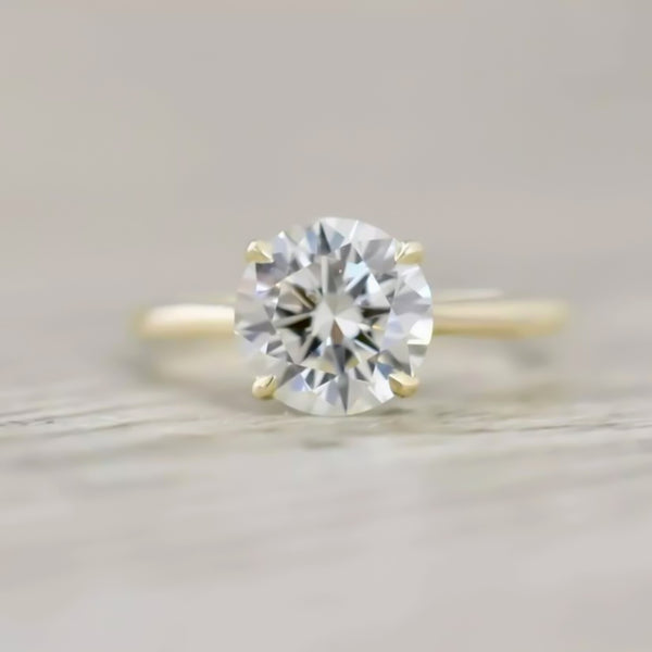 Certified 3.40ct VS1 White Moissanite Ring Jewelry Anniversary Gift 18K Gold Plated