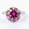 Certified 4.25ct VVS1 Round Pink Moissanite Ring Gift for Women 18K Gold Plated Ver 18K Gold Plated