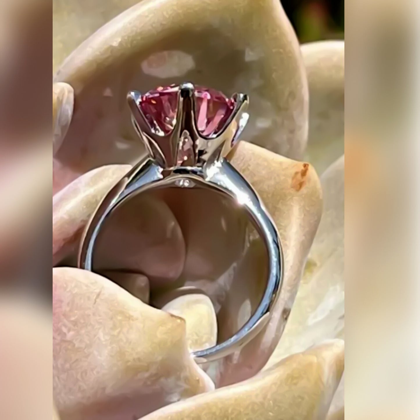 Certified 3ct VVS1 Shiny Pink Moissanite Ring in Jewelry for Love 18K Gold Plated V 18K Gold Plated