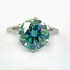 Certified 7.55ct VS1 Blue Moissanite Ring Fine Jewelry for Gift 18K Gold Plated Ver 18K Gold Plated