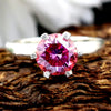Certified 2.20ct VVS1 Pink Moissanite Solitaire Ring for Lover Gift 18K Gold Plated