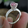 Certified 2.20ct VVS1 Pink Moissanite Solitaire Ring for Lover Gift 18K Gold Plated