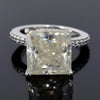 Certified 4.80ct VS1 Princess Cut White Moissanite Solitaire Ring 18K Gold Plated V 18K Gold Plated