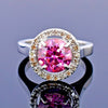 Certified 2.50ct VVS1 Pink Moissanite Ring Jewelry Birthday Gift 18K Gold Plated Ve 18K Gold Plated
