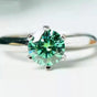 Certified 1.99ct VS1 Blue Moissanite Ring Jewelry for Women Gift 18K Gold Plated Ve 18K Gold Plated