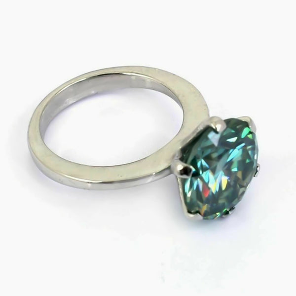 Certified 7.55ct VS1 Blue Moissanite Ring Fine Jewelry for Gift 18K Gold Plated Ver 18K Gold Plated