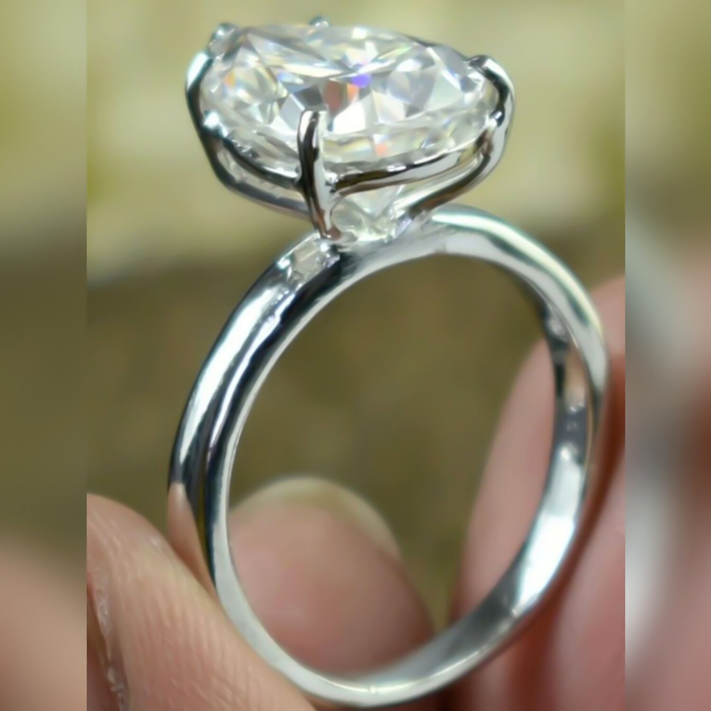 Certified 5.5ct VS1 White Moissanite Ring Jewelry Gift for Women 18K Gold Plated Ve 18K Gold Plated