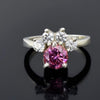 Certified 1.50ct VVS1 Pink Moissanite Ring Birthday Gift Jewelry 18K Gold Plated Ve 18K Gold Plated