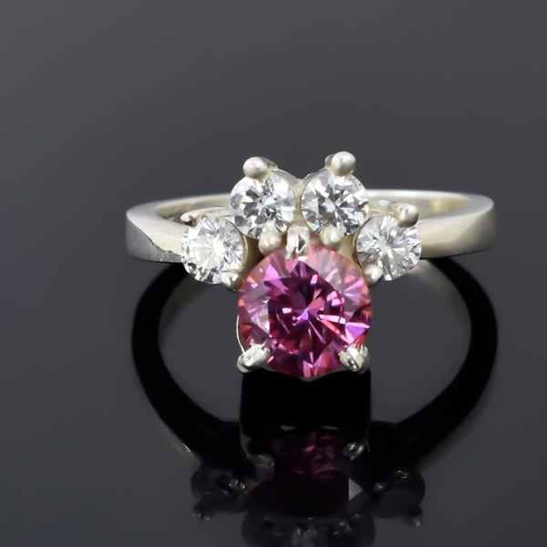 Certified 1.50ct VVS1 Pink Moissanite Ring Birthday Gift Jewelry 18K Gold Plated Ve 18K Gold Plated
