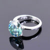 Certified 7.55ct VS1 Blue Moissanite Ring Fine Jewelry for Gift 18K Gold Plated Ver 18K Gold Plated