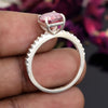 Certified 2.10ct VS1 Pink Moissanite Engagement Ring in AAA Gift 18K Gold Plated Ve 18K Gold Plated