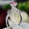 Certified 1.1ct VVS1 Pink Moissanite Ring Jewelry Gift for Women 18K Gold Plated Ve 18K Gold Plated