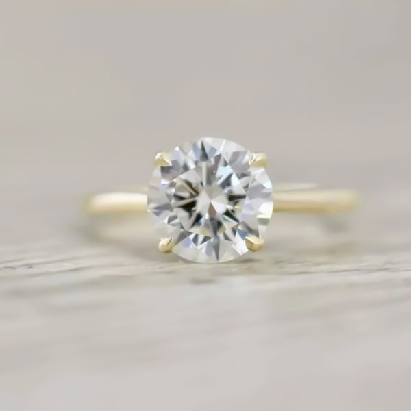 Certified 2.35ct VS1 White Moissanite Ring Birthday Gift Jewelry 18K Gold Plated Ve 18K Gold Plated