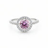Certified 1.5ct VVS1 Pink Moissanite Solitaire Ring for Gift Use 18K Gold Plated Ve 18K Gold Plated