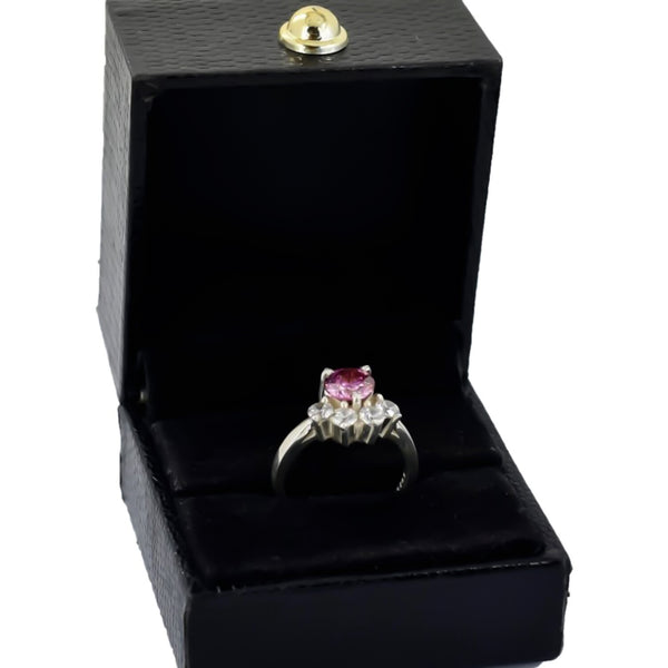 Certified 1.50ct VVS1 Pink Moissanite Ring Birthday Gift Jewelry 18K Gold Plated Ve 18K Gold Plated