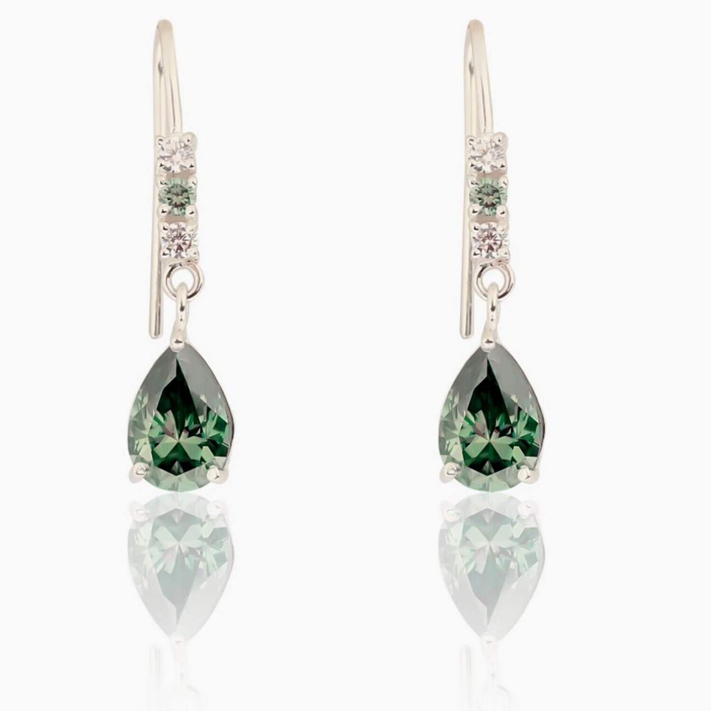 6.00 Ct Certified Blue Moissanite Earrings with Shine and Luster Gold Vermeil