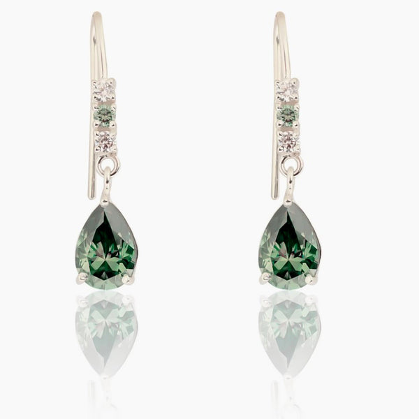 6.00 Ct Certified Blue Moissanite Earrings with Shine and Luster Gold Vermeil