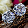 12.00 Ct White Moissanite Stud Earrings with Sparkle and Luster Gold Vermeil - GEMHUB & CO.