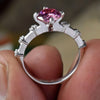 Certified 1.3ct Natural VVS1 Pink Moissanite Ring For Anniversary in 18K Gold Plate 18K Gold Plated