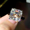 Certified Natural 7.5ct VS1/Asscher/White Moissanite Ring 18K Gold Plated