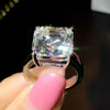 Certified Natural 7.5ct VS1/Asscher/White Moissanite Ring 18K Gold Plated