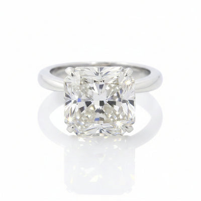 Certified 4.90ct VS1 Radiant White Moissanite Ring For Birthday 18K Gold Plated