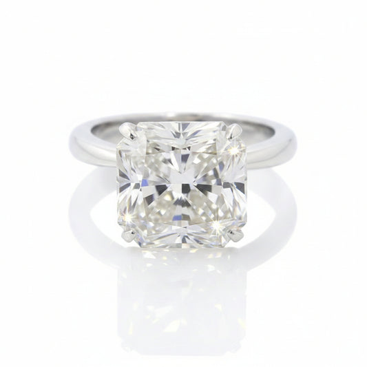 Certified Natural 4.90ct VS1 Radiant White Moissanite Ring For Birthday 18K Gold Plated