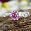 Certified 1.25ct Natural Round VVS1 Pink Moissanite Solitaire Ring in 18K Gold Plat 18K Gold Plated