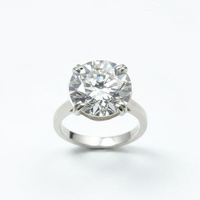 Certified 10ct VS1 Round White Moissanite Ring Jewelry 18K Gold Plated