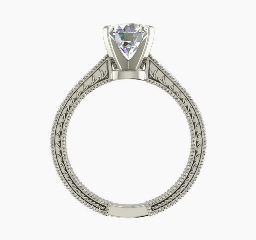 Certified 3ct Natural VVS2 F Moissanite Ring for Gift in Solid 18K Gold Plated Verm 18K Gold Plated