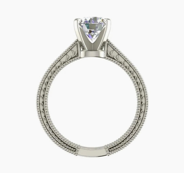 Certified 3ct Natural VVS2 F Moissanite Ring for Gift in Solid 18K Gold Plated Verm 18K Gold Plated