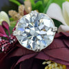 Certified Natural 10ct VS1 Round White Moissanite Ring Jewelry 18K Gold Plated Verm 18K Gold Plated