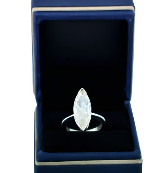 Certified Natural AAA 5.80ct VS1 White Moissanite Handmade Ring 18K Gold Plated Ver 18K Gold Plated