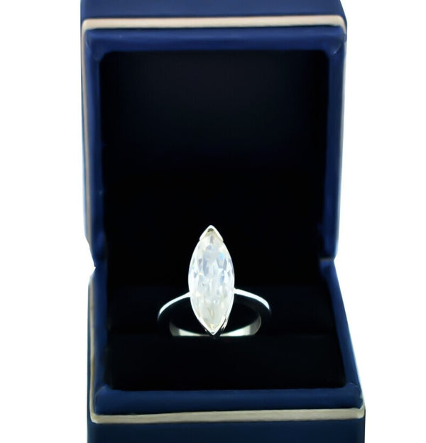 Certified Natural AAA 5.80ct VS1 White Moissanite Handmade Ring 18K Gold Plated Ver 18K Gold Plated