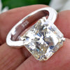 Certified Natural 4.90ct VS1 Radiant White Moissanite Ring For Birthday 18K Gold Plated