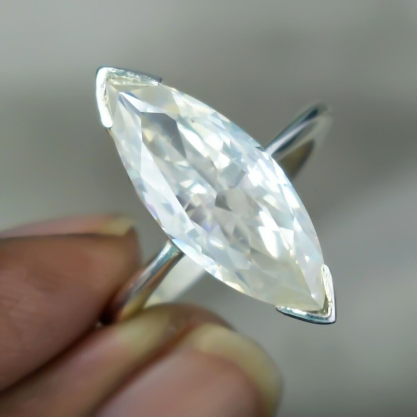 Certified Natural AAA 5.80ct VS1 White Moissanite Handmade Ring 18K Gold Plated Ver 18K Gold Plated
