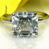 Certified Natural 7.2ct Asscher Cut White Moissanite Ring For Valentines 18K Gold P 18K Gold Plated