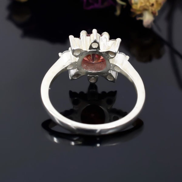 Certified 2.5ct Natural VVS1 Pink Moissanite Solitaire Ring in 18K Gold Plated Verm 18K Gold Plated