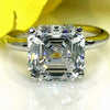 Certified Natural 7.2ct Asscher Cut White Moissanite Ring For Valentines 18K Gold P 18K Gold Plated
