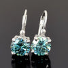3.00 Cts Certified Blue Moissanite Dangler Earrings in Gold Vermeil